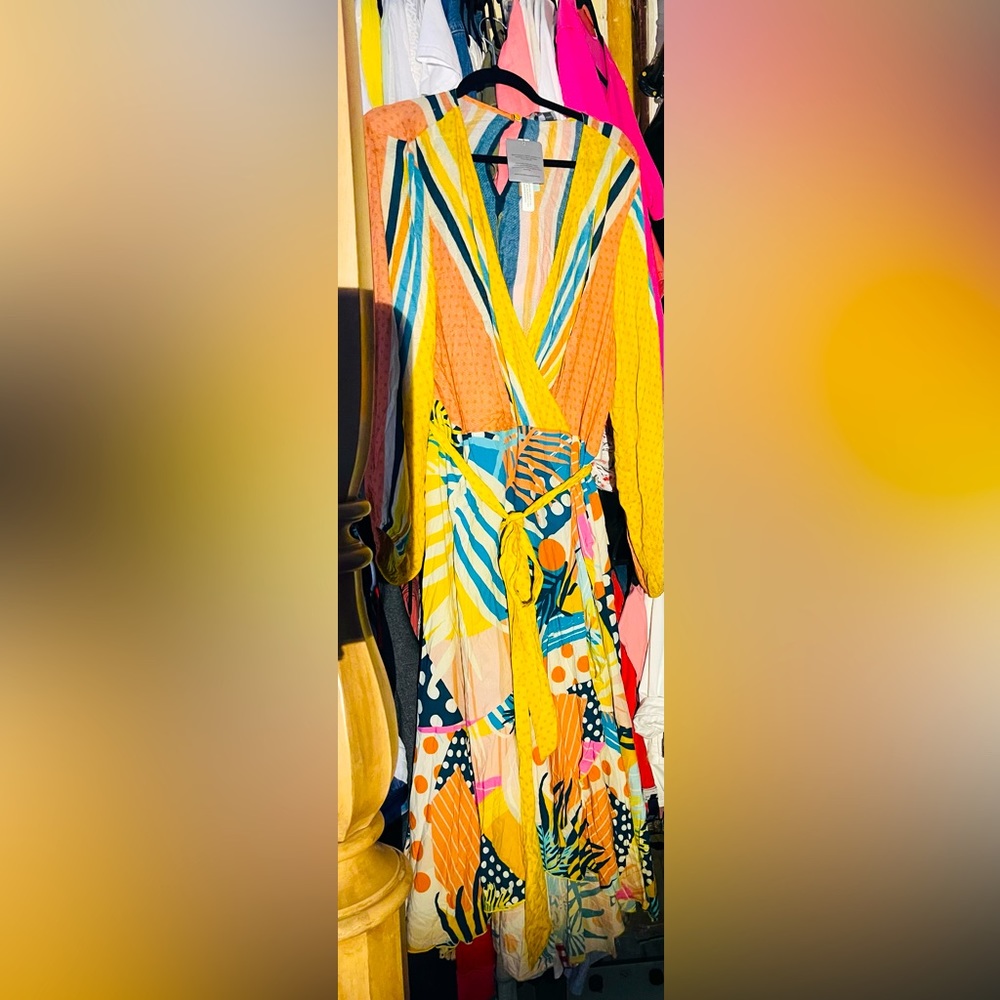 Anthropologie Conditions Apply Misty Maxi Belted Wrap Dress Size 3X NWT